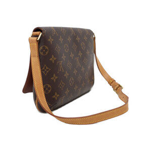 Louis Vuitton Short Monogram Leather Tango Shoulder Musette Bag Brown